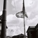 Le drapeau suisse devant le palais Eynard, Genève