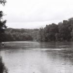 Le Rhône au niveau du débarcadère d'Onex, direction Chancy