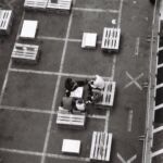 Vue plongeante sur la cour d'Arcoop, Carouge