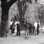Touristes devant le buste d'Henry Dunant, Genève